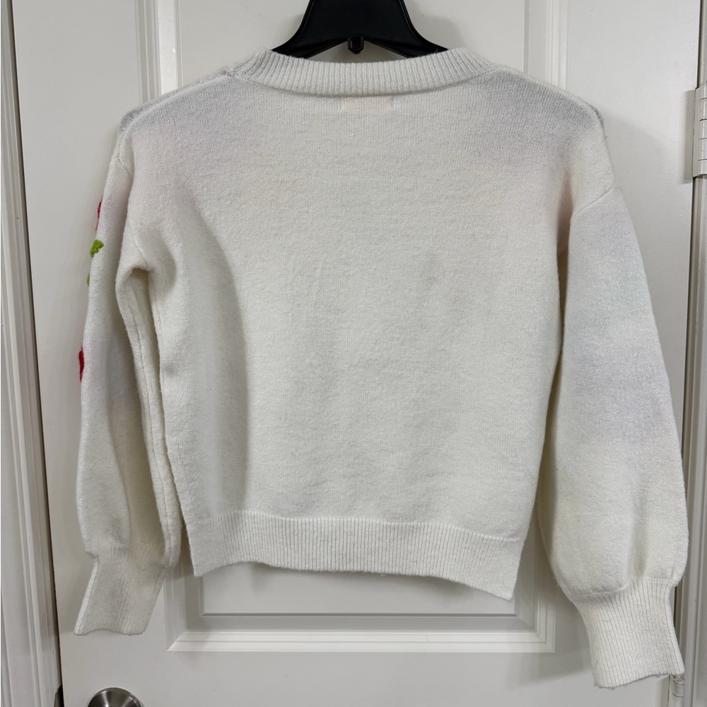 Molly Moran Floral Embroidered White Sweater - Picture 4 of 8